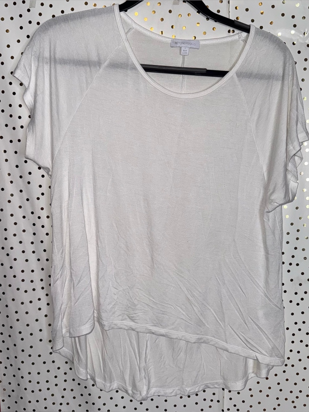 Beyond Yoga White Short-Sleeve Layered Tee
